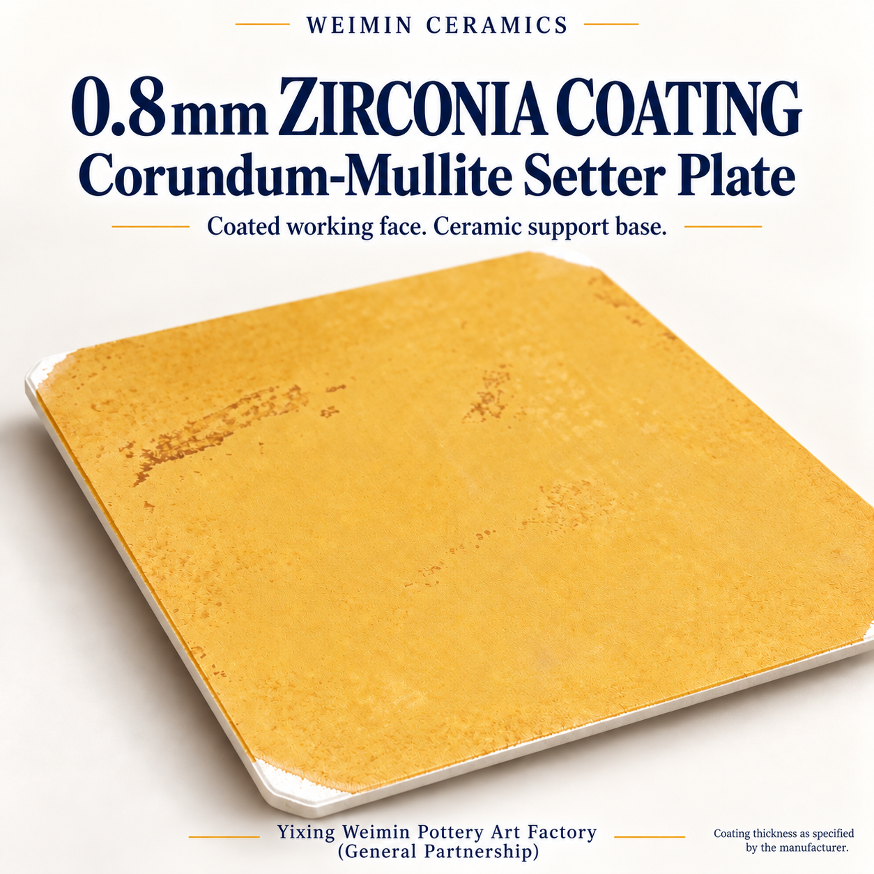Zirconia-Coated Corundum-Mullite Setter Plate - product image 2