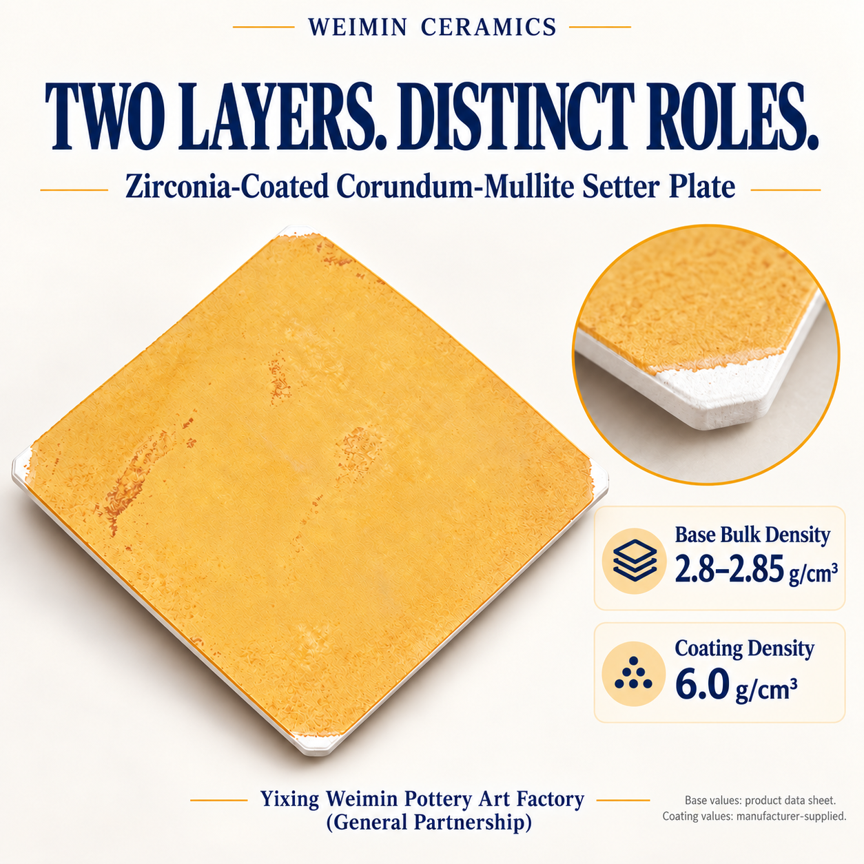 Zirconia-Coated Corundum-Mullite Setter Plate - product image 4